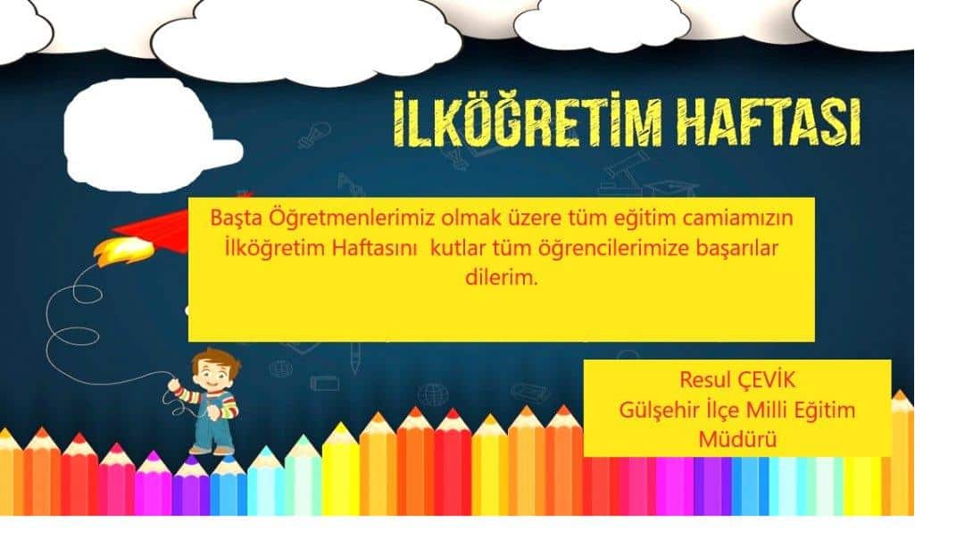 İlçe Milli Eğitim Müdürümüz sayın Resul ÇEVİK'in Eğitim-Öğretim Yılı Mesajı.